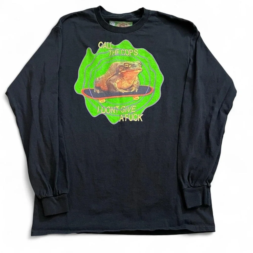 Call The Cops I Don't Give A F$*# Frog Long Sleeve T-Shirt Funny Skate